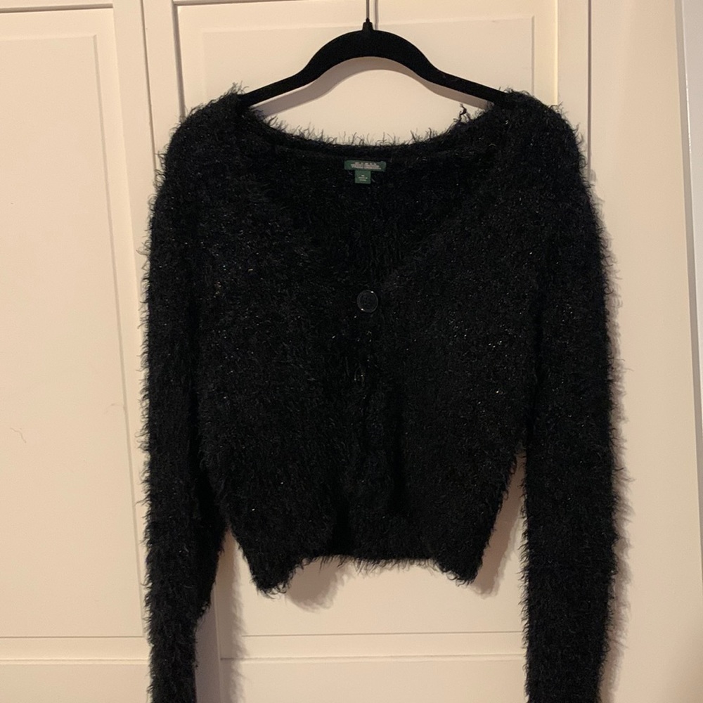 Fluffy cardigan with buttons